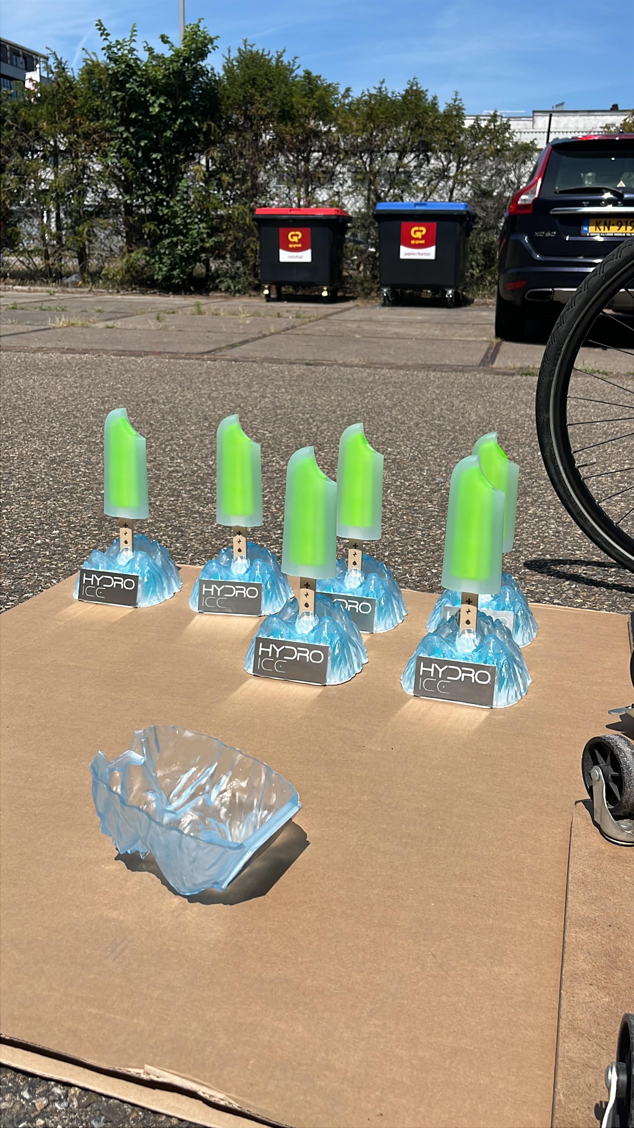 Finished Hydro Ice glorifiers photographed outdoors before shipping